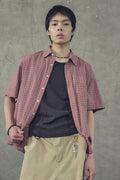 Unisex Cropped Check Short Sleeve Shirt