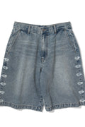 Swayver Side Print Denim Shorts