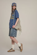 Swayver Side Print Denim Shorts