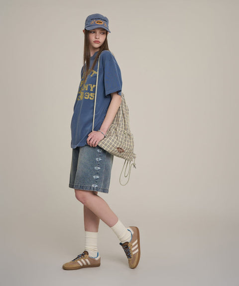 Swayver Side Print Denim Shorts