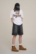 Swayver Side Print Denim Shorts