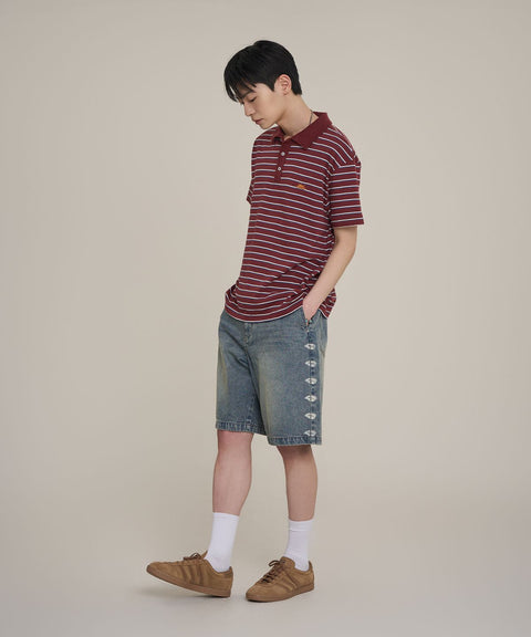 Swayver Side Print Denim Shorts