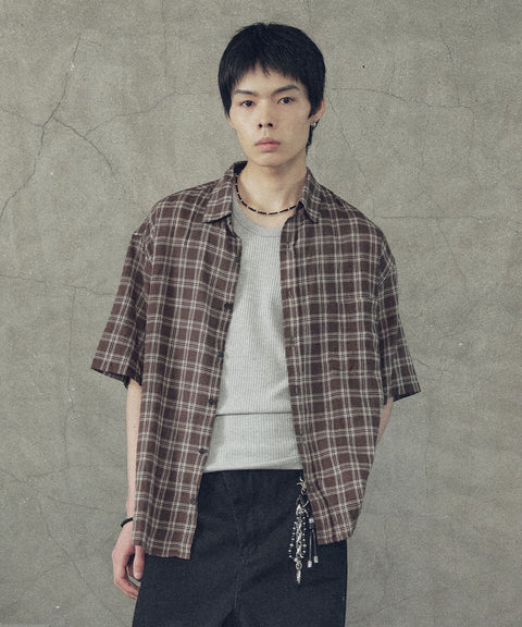Relaxed Fit Check Short Sleeve Shirt