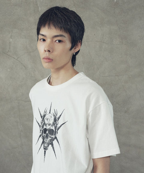 Spike Skull Cropped Short Sleeve T-Shirt