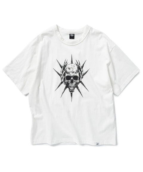 Spike Skull Cropped Short Sleeve T-Shirt