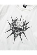 Spike Skull Cropped Short Sleeve T-Shirt