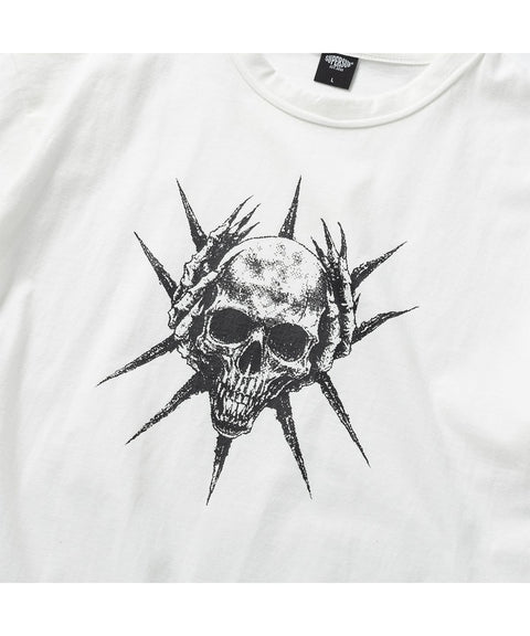 Spike Skull Cropped Short Sleeve T-Shirt