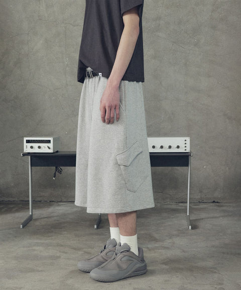 Slant Cargo Wide Bermuda Shorts