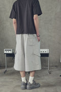 Slant Cargo Wide Bermuda Shorts