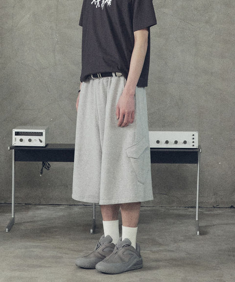 Slant Cargo Wide Bermuda Shorts