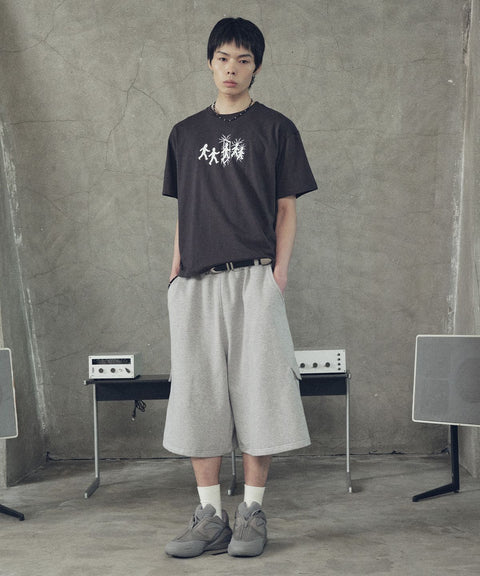 Slant Cargo Wide Bermuda Shorts