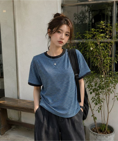 Stripe Ringer Short Sleeve T-Shirt – Snap
