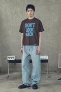 Don't Look Back Lettering Cropped Short Sleeve T-Shirt