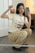 Horse Pin Cropped Short Sleeve T-Shirt