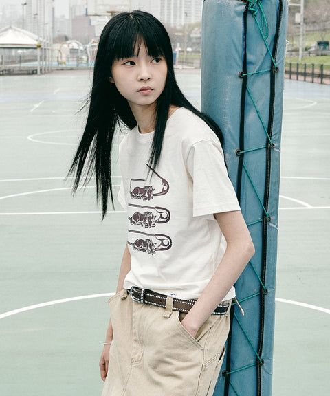 Horse Pin Cropped Short Sleeve T-Shirt