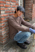 Slub Contrast Layered Long Sleeve T-Shirt