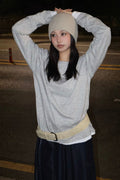 Slub Contrast Layered Long Sleeve T-Shirt