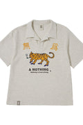MU-WI PIN-KNIT 1/2 COLLAR-TEE - Oatmeal